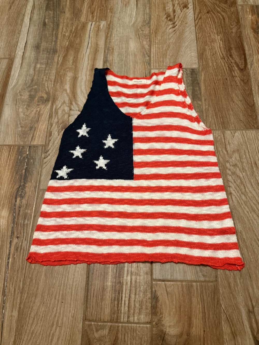 ANDTHEWHY American Red White Blue Sweater Tank Top